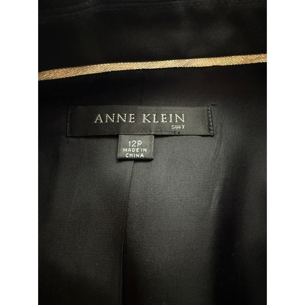 Anne Klein Suit Black Wool Blend 3-Button Blazer Jacket 12P Petite - Picture 6 of 14